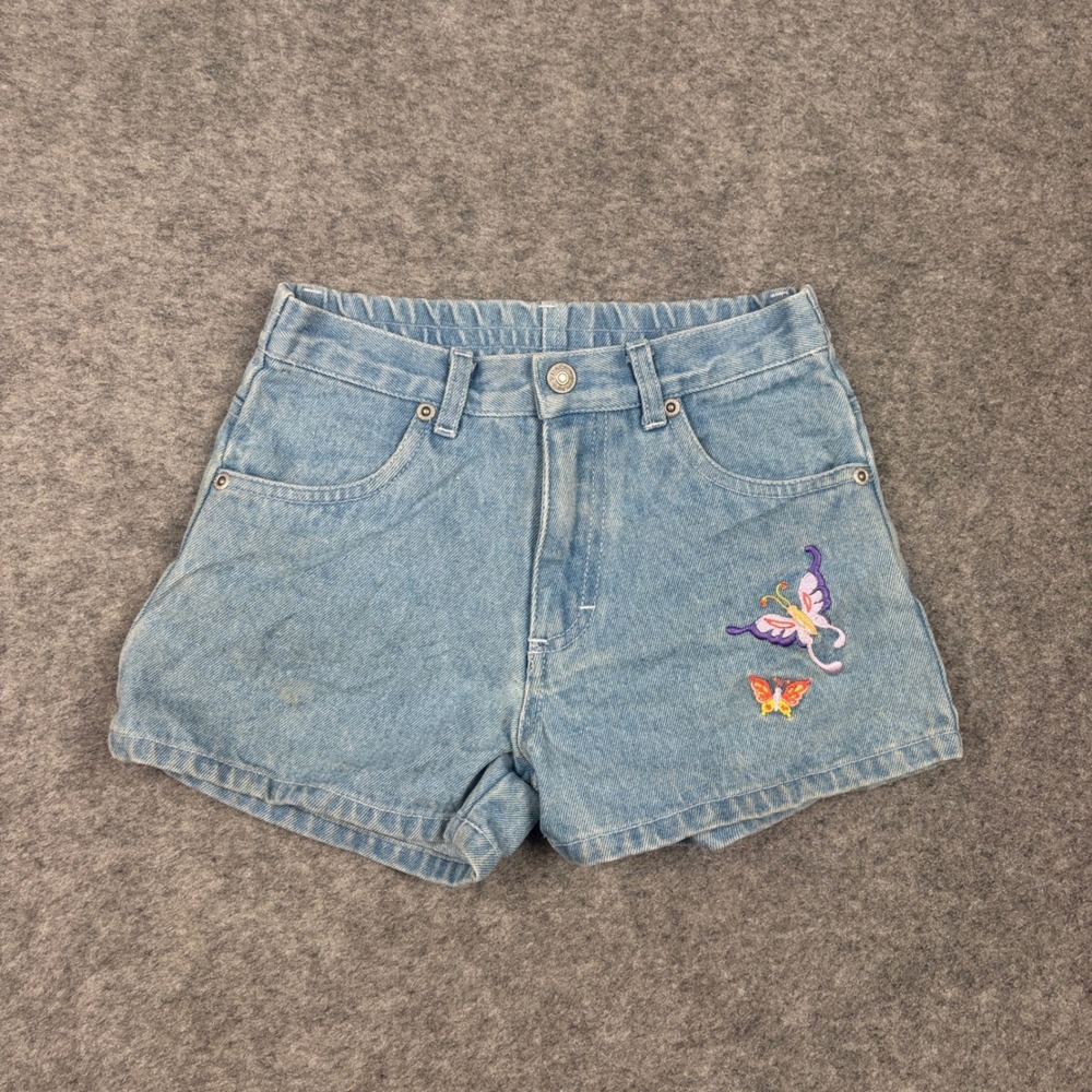 The Children's Place Denim Shorts Girls 6X/7 Butterfly Embroidered Crochet Patch